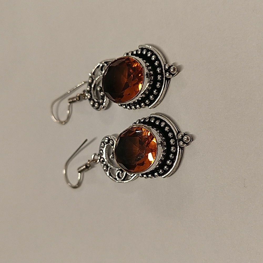 Yellow citrine earrings 925